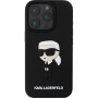 Karl Lagerfeld 3D Rubber Ikonik ovitek za iPhone 16 Pro Max - črn