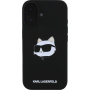 Karl Lagerfeld Silikonski ovitek Choupette Head z MagSafe za iPhone 16 - črn