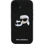 Karl Lagerfeld Silikonski ovitek Double Heads z MagSafe za iPhone 16 Plus - črn