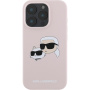 Karl Lagerfeld Silikonski ovitek Double Heads z MagSafe za iPhone 16 Pro Max - roza