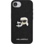 Karl Lagerfeld Fixed Glitter Metal K&CH bleščeč ovitek za iPhone 16e / 17e - črn