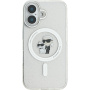 Karl Lagerfeld IML Glitter Karl and Choupette Glitter Cover z MagSafe za iPhone 16 - srebrn