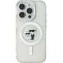 Karl Lagerfeld IML Glitter Karl and Choupette Glitter Cover z MagSafe za iPhone 16 Pro - srebrn