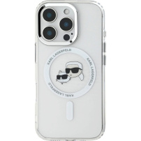 Karl Lagerfeld IML K&CH Heads Metal Frame Cover z MagSafe za iPhone 16 Pro Max - prozoren
