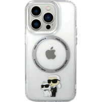 Karl Lagerfeld Ovitek IML Karl and Choupette NFT z MagSafe za iPhone 15 Pro - prozoren