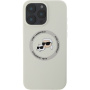 Karl Lagerfeld Silikonski ovitek K&CH Heads z MagSafe za iPhone 16 Pro - bež