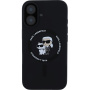 Karl Lagerfeld Silikonski ovitek Karl and Choupette z MagSafe za iPhone 16 Plus - črn