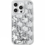 Karl Lagerfeld Liquid Glitter Monogram Gradient Cover za iPhone 14 Pro Max - srebrn
