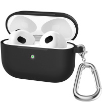 Silikonski ovitek s karabinom za AirPods 3 - črna