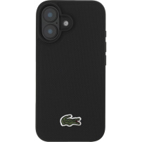 Lacoste Ovitek Iconic Petit Pique Woven Logo Cover z MagSafe za iPhone 16 - črn