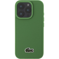 Lacoste Ovitek Iconic Petit Pique Woven Logo Cover z MagSafe za iPhone 16 Pro Max - zelen