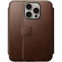 Nomad Modern Leather Folio flip etui z MagSafe za iPhone 15 Pro - rjava