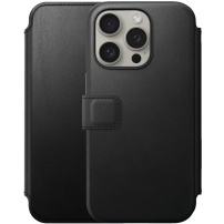 Nomad Modern Leather Folio flip etui z MagSafe za iPhone 15 Pro Max - črna