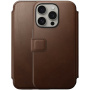 Nomad Modern Leather Folio flip etui z MagSafe za iPhone 15 Pro Max - rjava