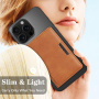 Usnjena magnetna denarnica za iPhone - rjava