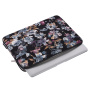 Torba z vzorcem modrih rož za iPad do 11" / MacBook do 12" - črna