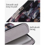 Torba z vzorcem modrih rož za iPad do 11" / MacBook do 12" - črna