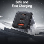 USAMS CC265 GaN adapter za hitro polnjenje z vrati 2x USB-C / USB-A - 67W - črn