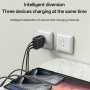 Yesido YC144 GaN hitri polnilni adapter z vrati 2x USB-C / USB-A - 65W - črn