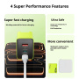 WEKOME WP-U45 GaN hitri polnilni adapter z vrati 2x USB-C / USB-A - 65W - bel