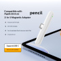 Brezžični polnilnik s priključkom USB-C za Apple Pencil 2. generacije - bela