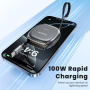 Toocki TQ-X105 izvlečni polnilni in podatkovni kabel - USB-C na USB-C - 1 m - siv