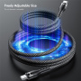 ENKAY magnetni pleten polnilni in podatkovni kabel - USB-C na USB-C - 1 m - bel