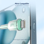 ENKAY Ice Clear pleten polnilni in podatkovni kabel - USB-C na USB-C - 1 m - moder