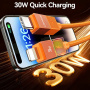 USAMS SJ776 pleten polnilni in podatkovni kabel z osvetlitvijo - USB-C na Lightning - 1,2 m - črn