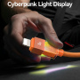 USAMS SJ776 pleten polnilni in podatkovni kabel z osvetlitvijo - USB-C na Lightning - 1,2 m - črn