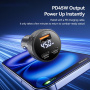 ESSAGER ES-CC25 avtopolnilec z zaslonom in vrati 2x USB-C / USB-A - 108W - črn