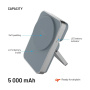 FIXED MagZen 5 brezžični MagSafe powerbank s polnjenjem za Apple Watch, stojalom in portom USB-C - 5 000 mAh - siv
