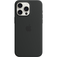 Originalni Apple silikonski ovitek z MagSafe za iPhone 15 Pro Max - črna