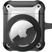 2v1 super odporen zaščitni ovitek za AirPods 1 / 2 / AirTag 1 / 2 - srebro