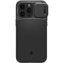 Spigen Optik Armor MagFit trpežen ovitek z drsnim pokrovom za fotoaparat in MagSafe za iPhone 15 Pro Max - črna