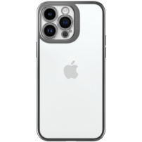 Spigen Optik Crystal prozoren ovitek s kovino prevlečenim robom za iPhone 14 Pro - srebro