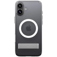 Spigen Ultra Hybrid S Transparent Cover s stojalom in MagSafe za iPhone 16 Plus - prozoren