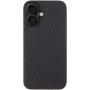 Tactical Aramid ovitek z vzorcem karbonovih vlaken in MagSafe za iPhone 16 Plus - temno siv