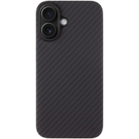 Tactical Aramid ovitek z vzorcem karbonovih vlaken in MagSafe za iPhone 16 Plus - temno siv