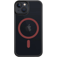 Tactical Hyperstealth 2.0 transparent ovitek z MagSafe za iPhone 13 mini - črno rdeč