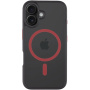 Tactical Hyperstealth 2.0 prozoren ovitek z rdečim MagSafe za iPhone 16 - črn