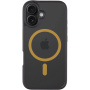 Tactical Hyperstealth 2.0 prozoren ovitek z rumenim MagSafe za iPhone 16 - črn
