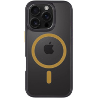 Tactical Hyperstealth 2.0 prozoren ovitek z rumenim MagSafe za iPhone 16 Pro - črn