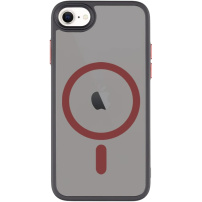 Tactical Hyperstealth 2.0 transparent ovitek z MagSafe za iPhone 7 / 8 / SE (2020/2022) - črno rdeč