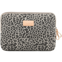 Torba z leopardjim vzorcem za iPad do 13" / MacBook do 14" - rjava