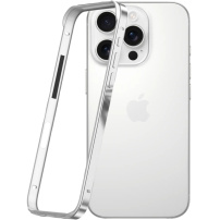 Zaščitni okvir za iPhone 16 Pro Max - srebrn