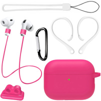 Praktičen komplet 6v1 za AirPods Pro 3 - roza