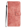 Preklopni etui z vzorcem metuljev za iPhone 16e / 17e - roza