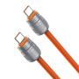 DUX DUCIS 2v1 silikonski polnilni in podatkovni kabel in pašček - USB-C na USB-C - 30 cm - oranžen