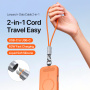DUX DUCIS 2v1 silikonski polnilni in podatkovni kabel in pašček - USB-C na USB-C - 30 cm - oranžen